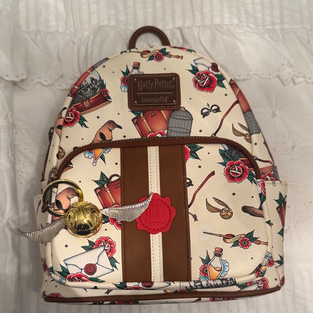 Loungefly Harry Potter Cream and Brown Backpack